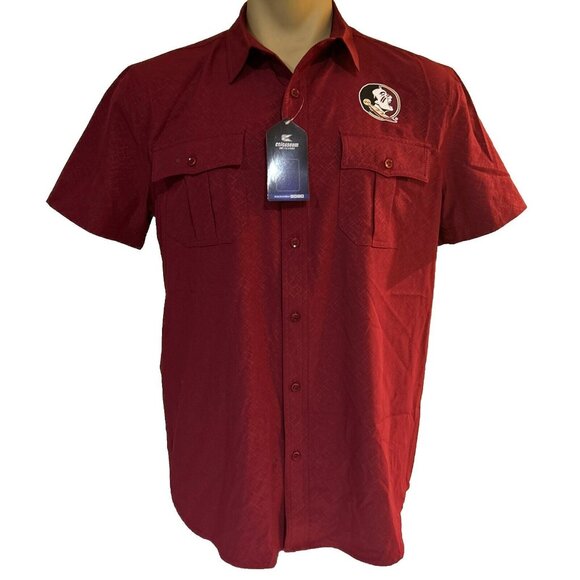 NEW Florida State Seminoles FSU Colosseum Gray Collared Button Shirt Men's L - Picture 1 of 6